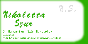 nikoletta szur business card
