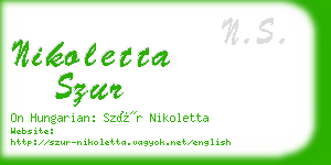nikoletta szur business card